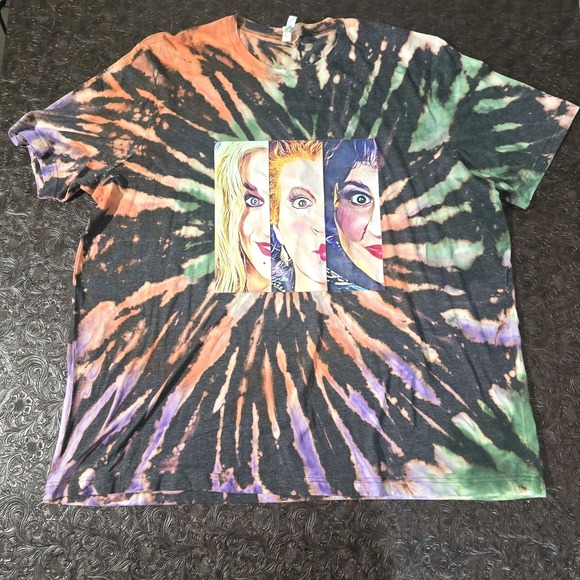 Hocus Pocus Halloween Bella Canvas Heat Pressed Tshirt Size 4x Tie Dye Unique - Picture 2 of 7
